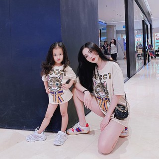 I6019 Áo Thun Mẹ Và Bé, Cổ Tròn,Thun Cotton 4 Chiều,Dày Dặn, Mịn,Cam Kết Giống Hình 100%