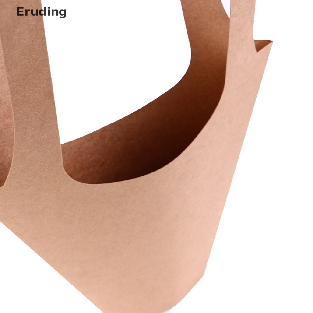 Set 5 túi giấy kraft đóng gói hoa quà tặng có quai xách thủ công