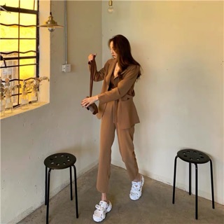 [order] set vest nâu tây ulzzang chuẩn