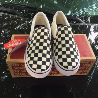 [FULL BOX] Giày lười Slip-On Checkerboard trắng đen