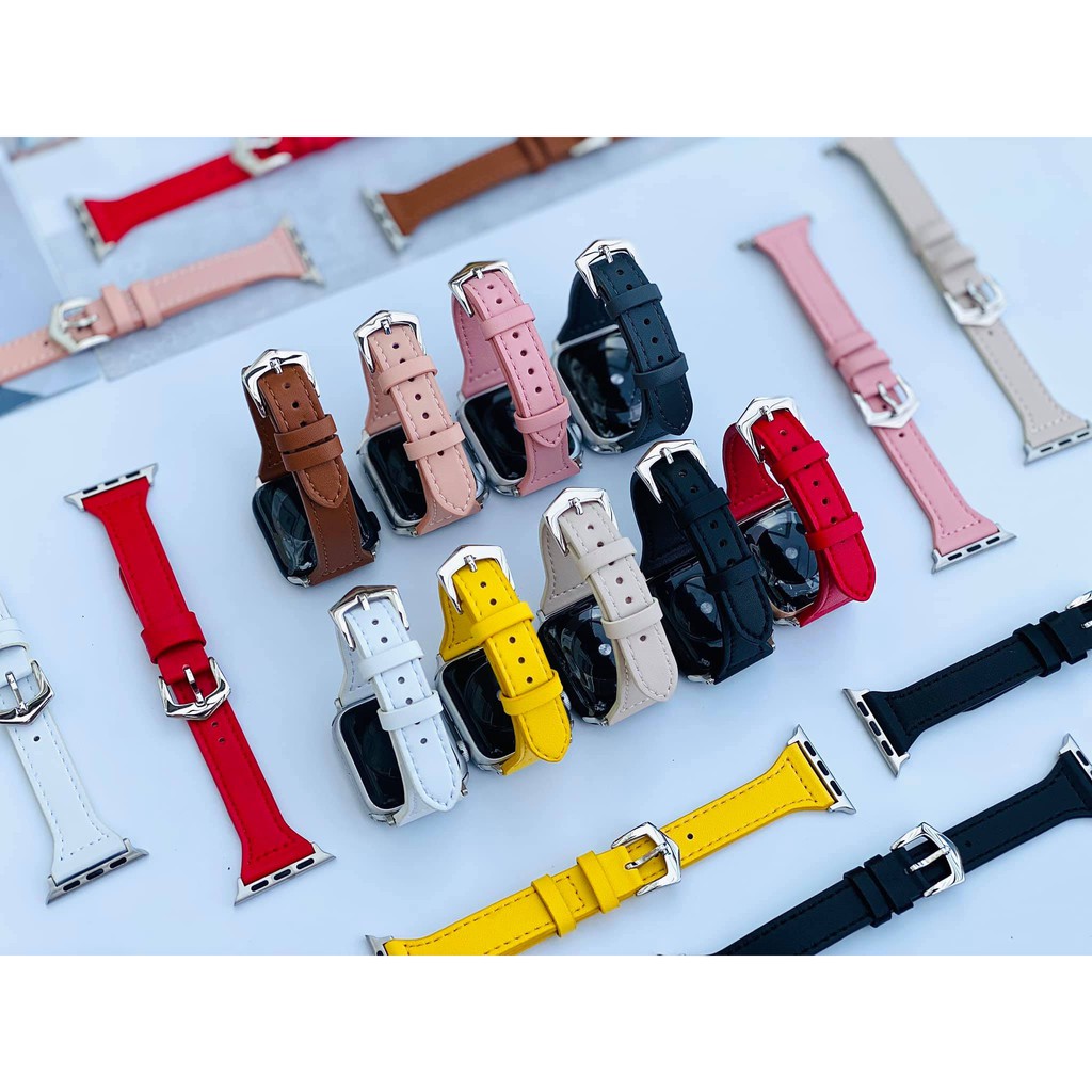 Dây da nhỏ dành cho Apple Watch đồng hồ thông minh iWatch Series 1/ 2/ 3/ 4/ 5/ 6 / SE size 38mm 40mm 42mm 44mm