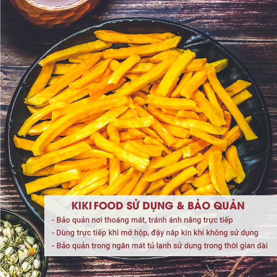 Khoai lang vàng mật sấy giòn 300G KIKIFOOD thơm ngon, đồ ăn vặt Việt Nam an toàn vệ sinh thực phẩm