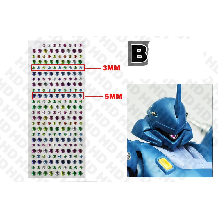 Decal miếng dán mô hình gundam, dán phản quang (mắt, ống ngắm, ...)