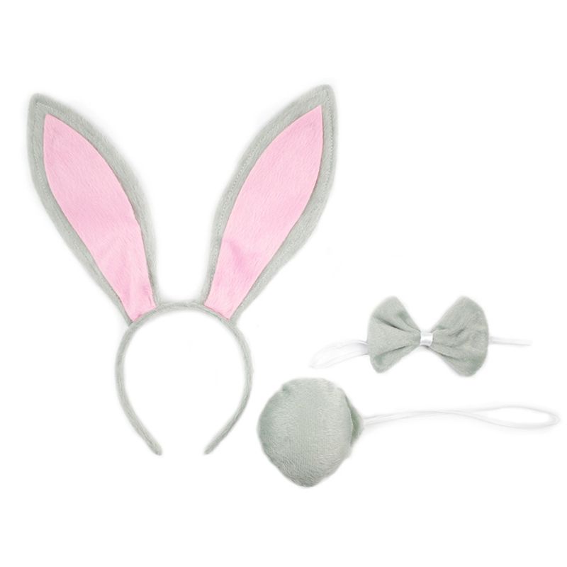 ✿ Set Đồ Hóa Trang 4 Món Gồm Chân Váy Xòe Tutu Tai Thỏ Kèm Băng Đô Cài Tóc Cho Bé Gái