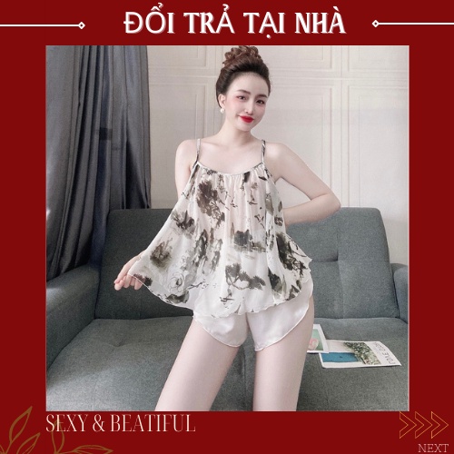 Đồ Bộ Ngủ Lụa Sexy 💖 Chiffon Mềm Mát 💖 Mềm Mát, Mỏng Nhẹ Tôn Dáng < Size < 65kg > Sun Shop | BigBuy360 - bigbuy360.vn