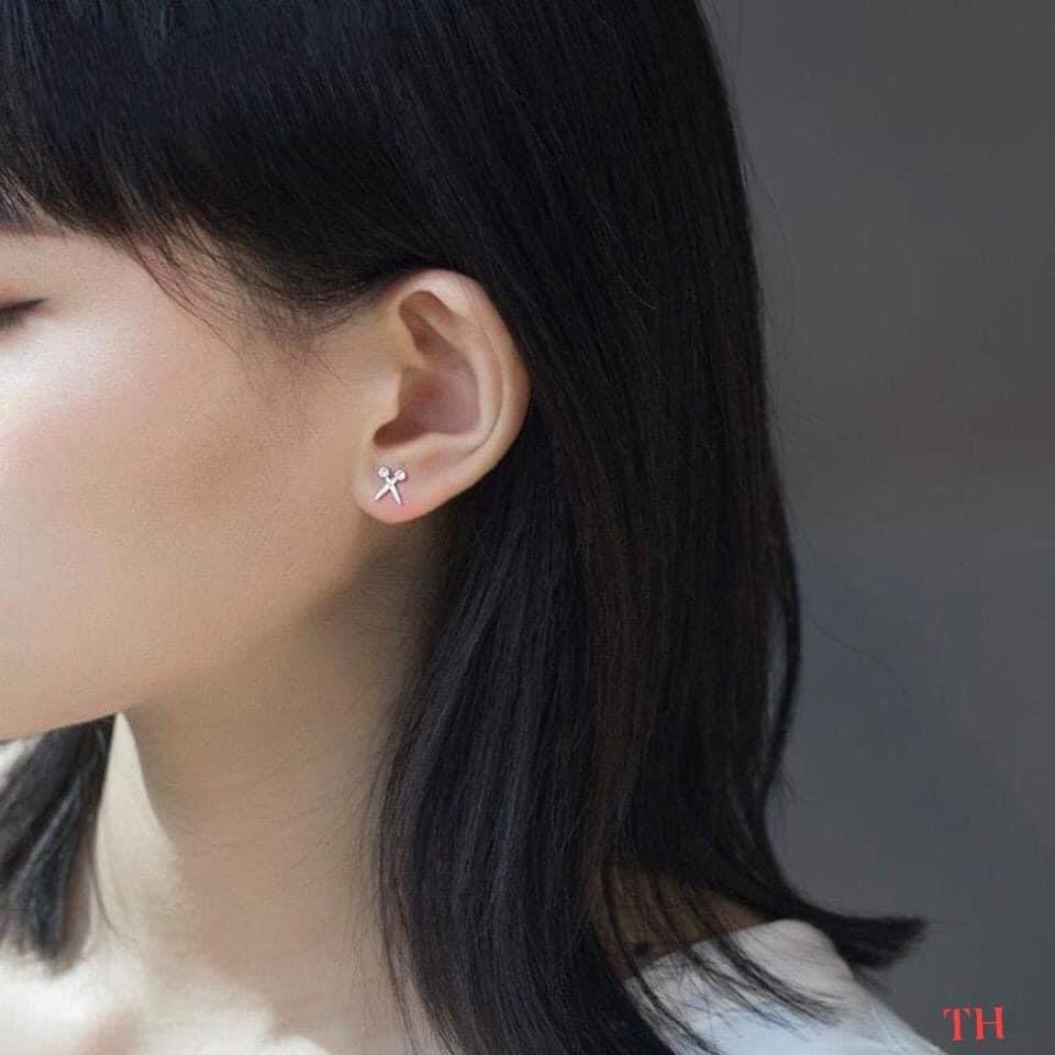 Bông tai kéoo lược xinh xắn - LINH'S MIU SILVER - Bông tai nữ bạc ta