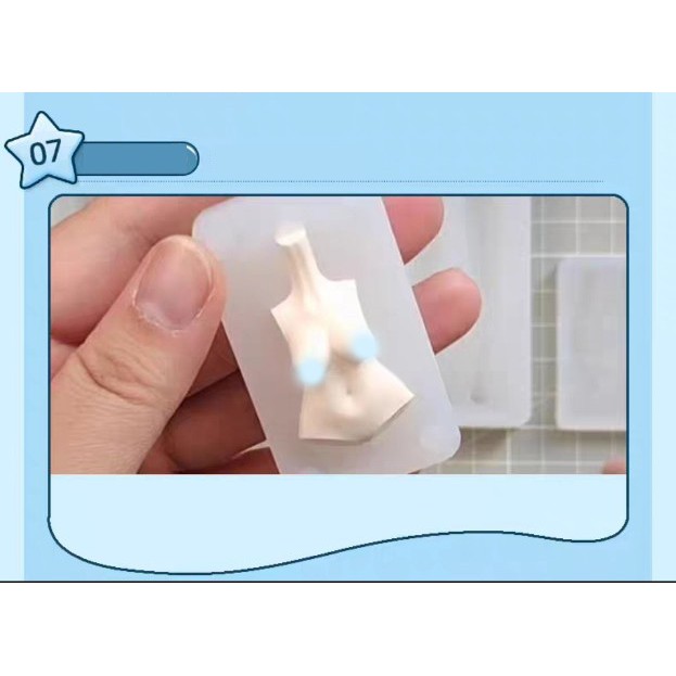 Q Body 10CM type OBI 11 khuôn silicone trong dẻo nặn búp bê đất sét tượng búp bê đất sét making clay doll