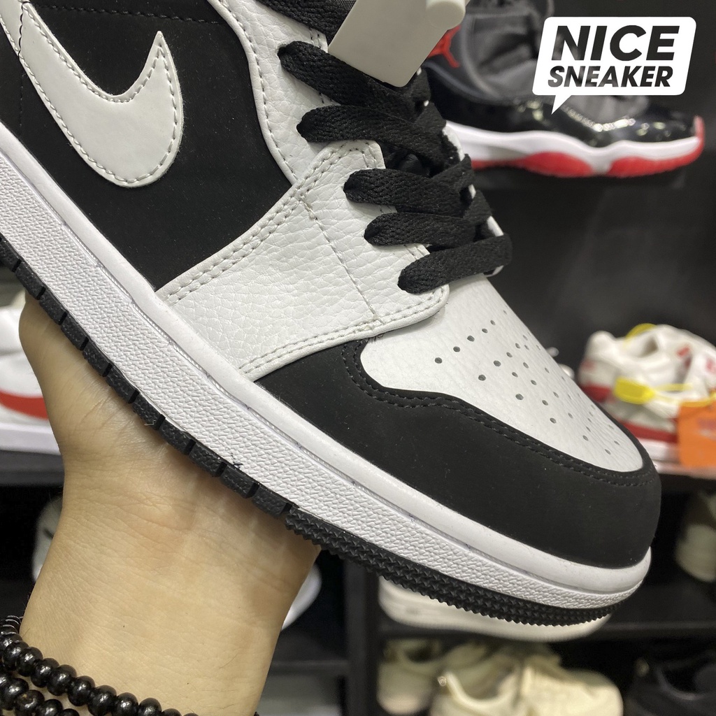 Giày Jordan 1 Mid White Black  - Phiên bản 1:1 chuẩn | Nice Sneaker