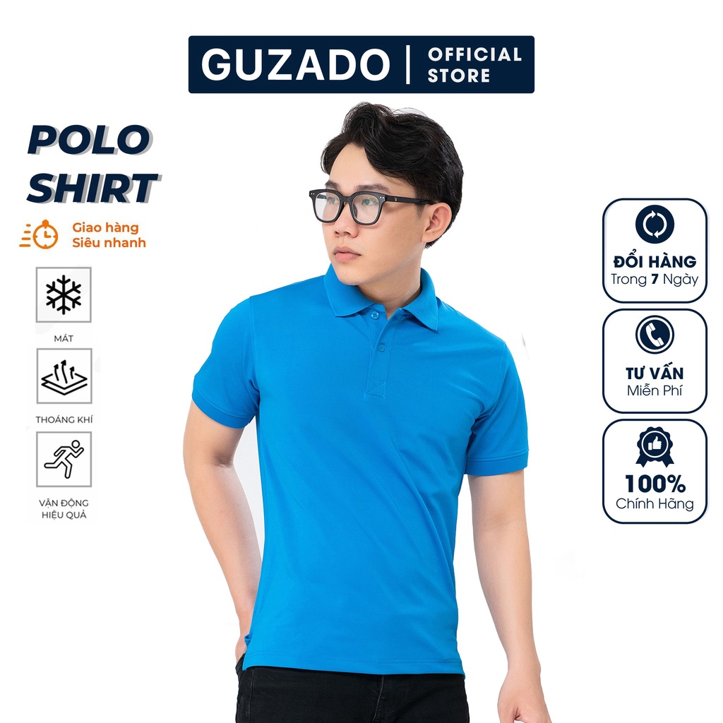 Áo polo nam Có Cổ Guzado Vải Cá Sấu Cao Cấp trẻ trung form Regular Fit Dễ Phối Đồ PL03.HN