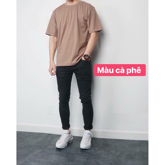 Áo phông trơn oversize basic tee tay lỡ form rộng - vải thun cotton unisex nam nữ