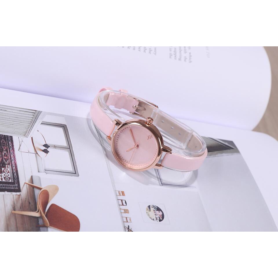 Đồng hồ thời trang nữ Jeams&amp; Hazel dây da MS03 mặt mạ tĩnh điện mẫu siêu hot SC06885