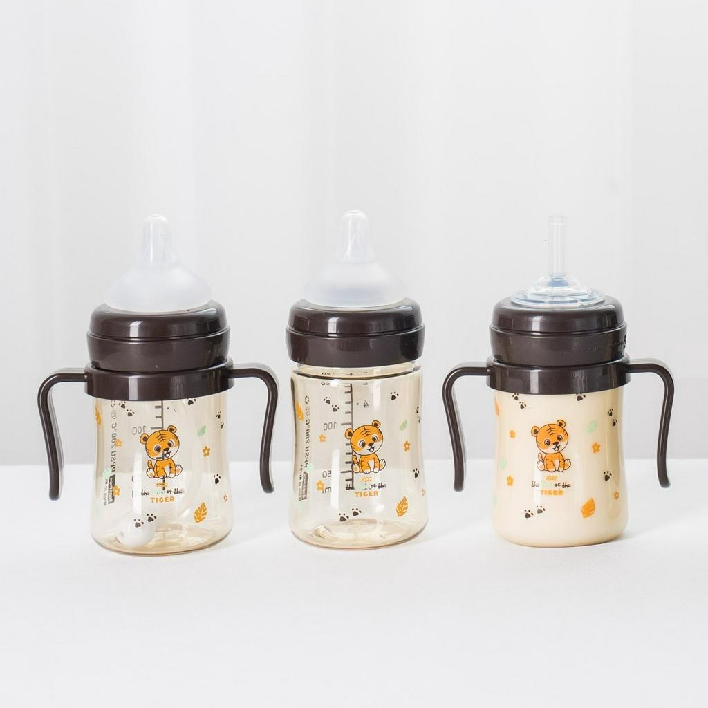 Bình sữa Bebepick mẫu Hổ Nâu núm ti silicone size 150ml - 250ml