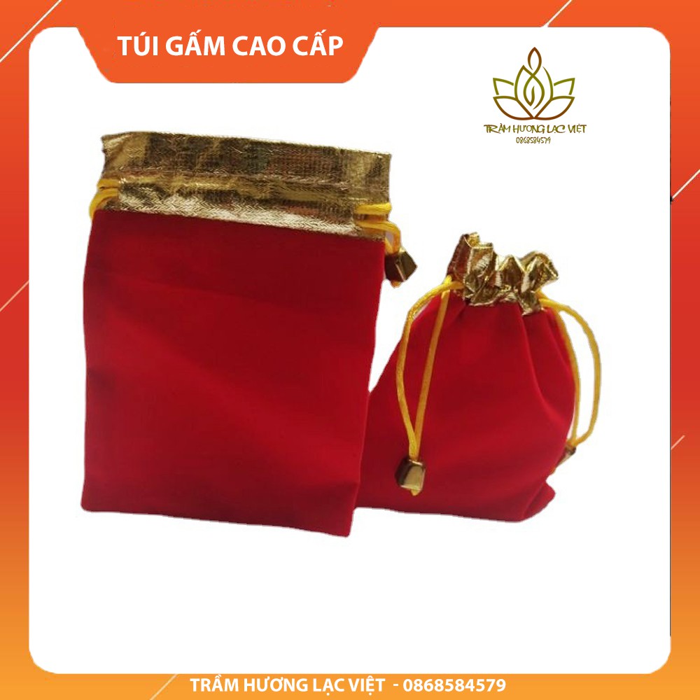 Túi Gấm Đỏ Trơn Rút Miệng Cao Cấp