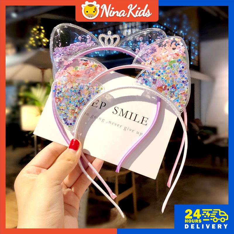 Băng đô  thiết kế tai mèo đáng yêu dành cho bé gái