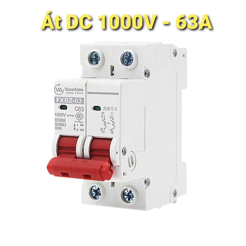Át Aptomat 1 Chiều VaneAims 1000V DC Át 1 Chiều 63A