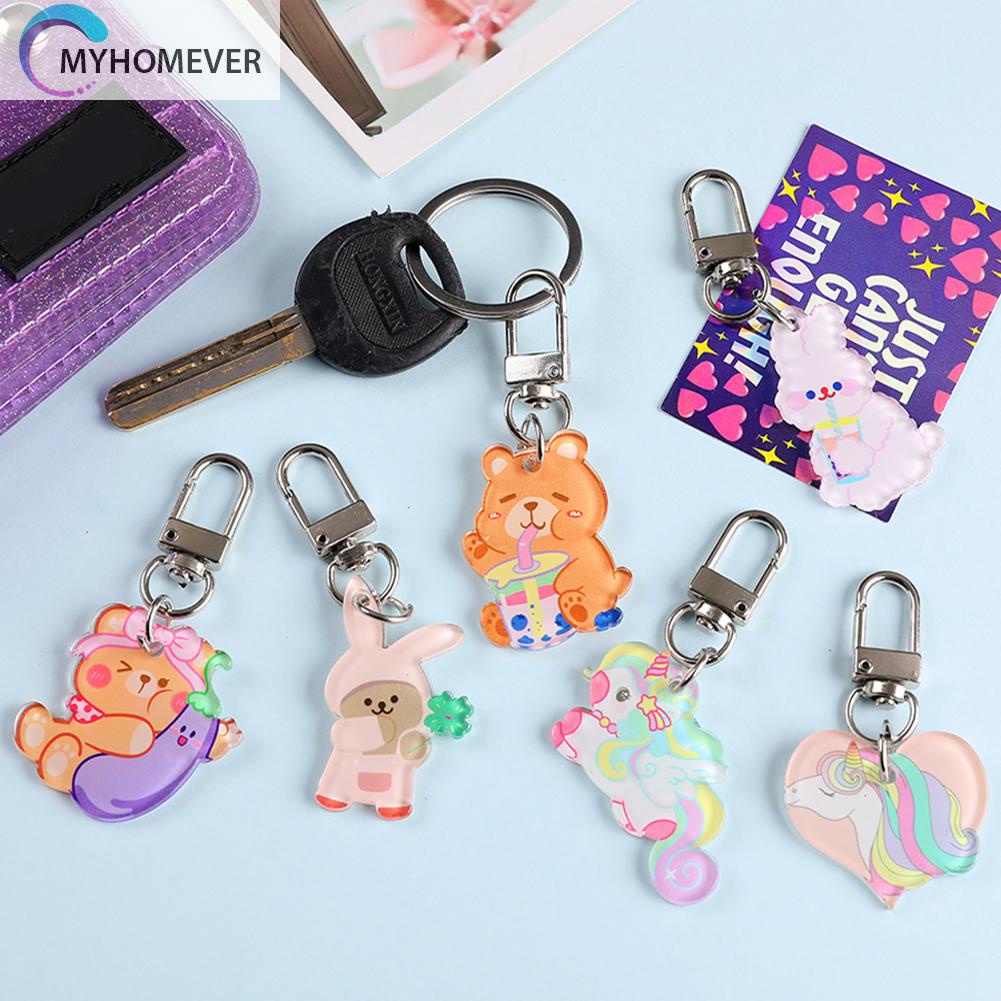 Móc khóa hình hoạt hình bằng acrylic phong cách Hàn Quốc