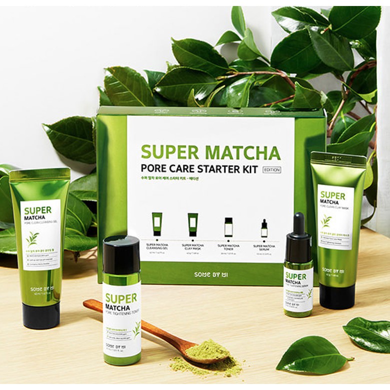 {XẢ KHO SỈ} Bộ Kit 4 Món Chăm Sóc Cải Thiện Làn Da Some By Mi Super Matcha Pore Care Starter Kit 4