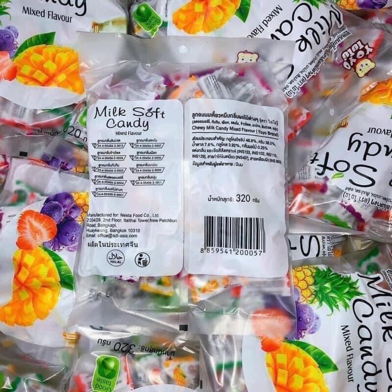 Kẹo Dẻo Milk Soft Candy Trái Cây gói 320g- Thái Lan