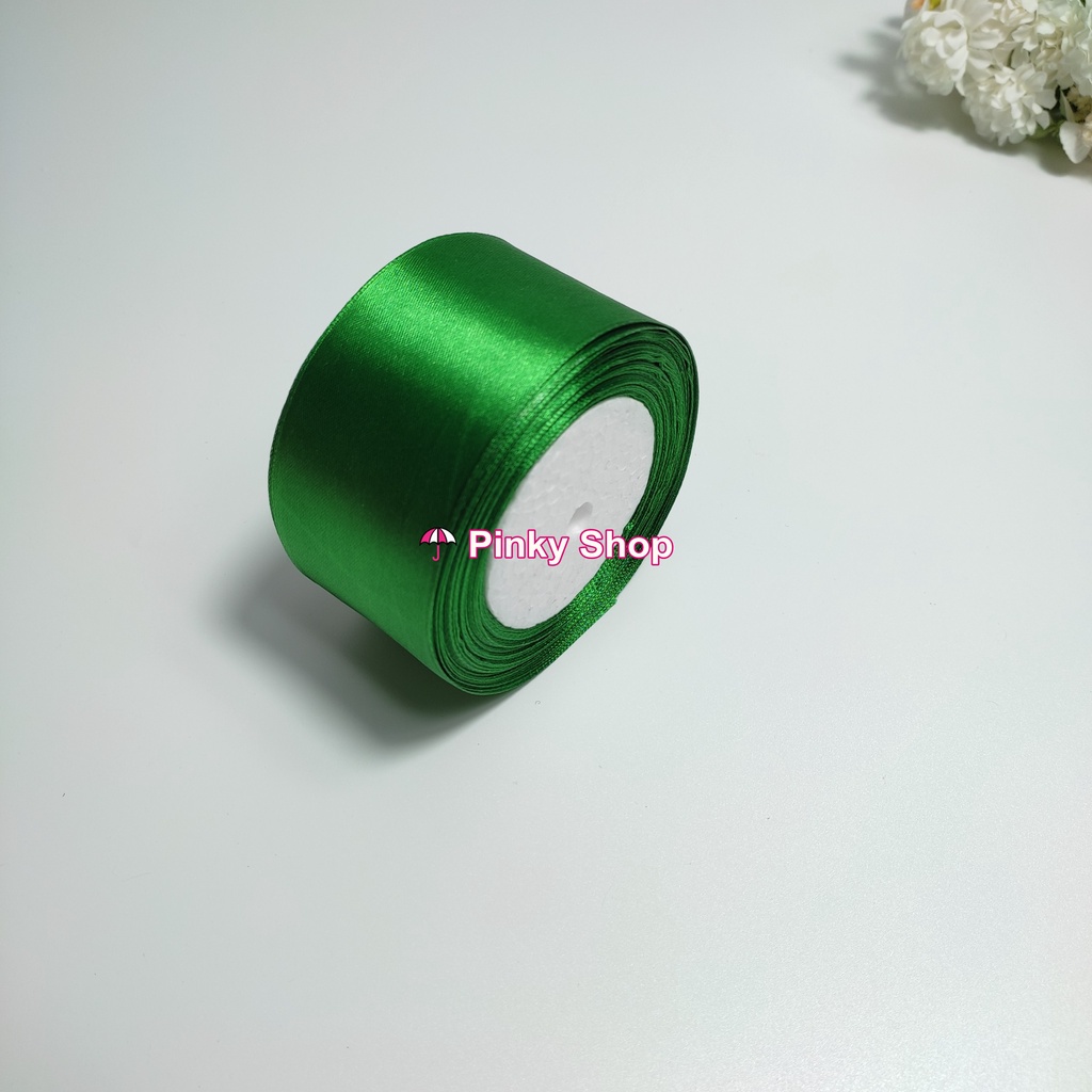 [1 mét] Dây ruy băng lụa vải, satin 5cm cuộn 1 mét nhiều màu đẹp làm nơ, bó hoa Pinky Shop chuyên dụng cụ handmade