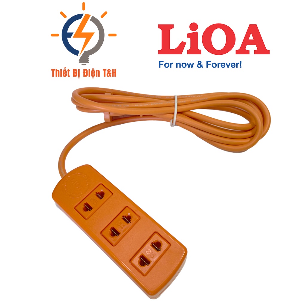 Ổ cắm điện LIOA công suất lớn chịu tải 3 nồi lẩu, 3300W, 3 ổ cắm, dây dài 3M - S3TC - Thiết Bị Điện T&amp;H