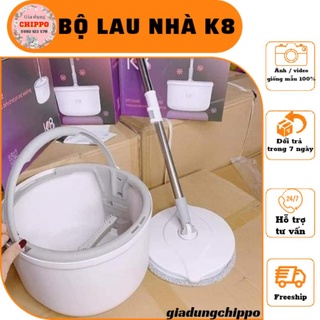 Bộ lau nhà thông minh K8 xoay 360°/ bộ cây lau nhà tự vắt