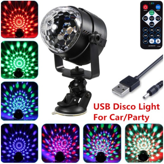 Đèn led mini 3W tạo hiệu ứng ánh sáng cho sàn nhảy - party- karaoke -cảm ứng ánh sáng DJ xoay