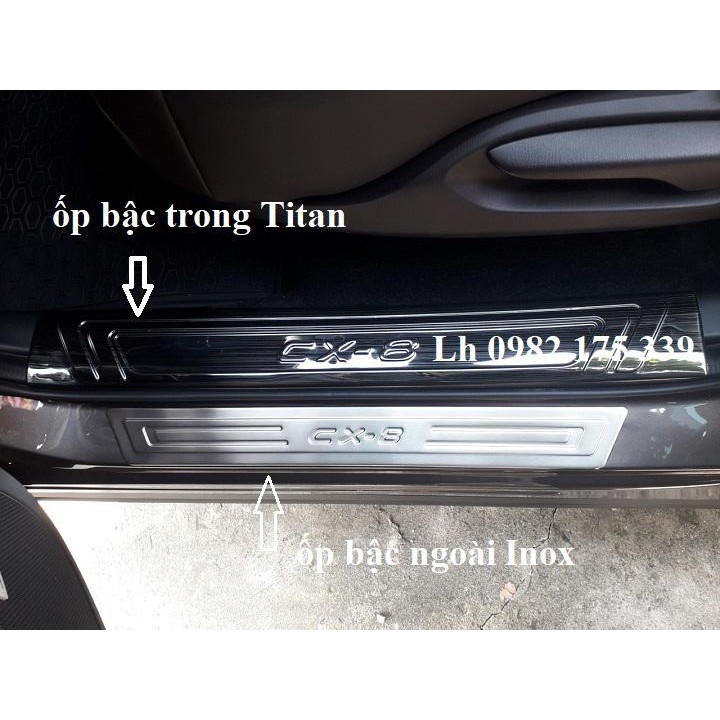 ỐP BẬC NGOÀI INOX THEO XE MAZDA CX8 2019, 2020