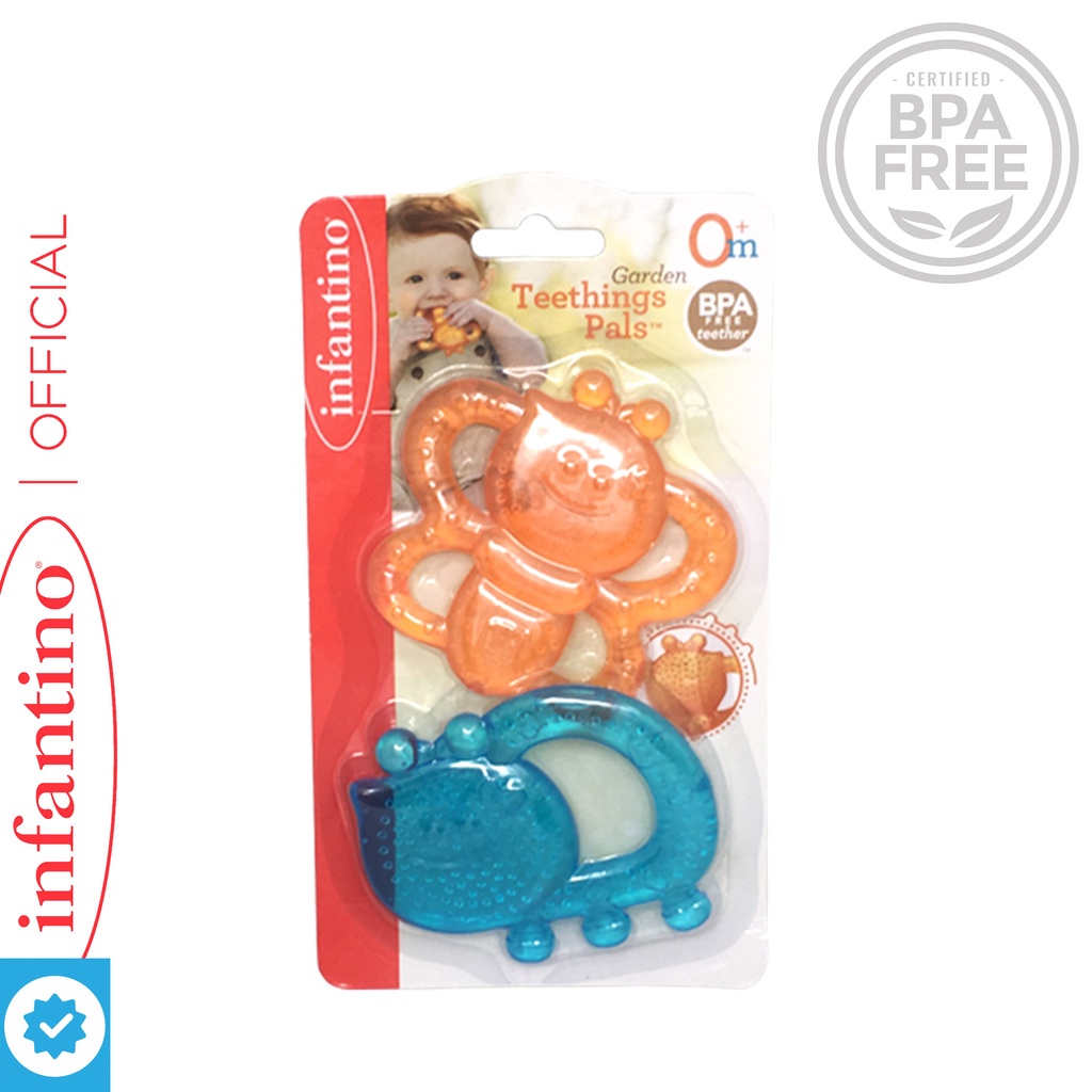 Set 2 chiếc gặm nướu cho bé bằng nước Infantino Garden Teethings Pals chủ để khu vườn