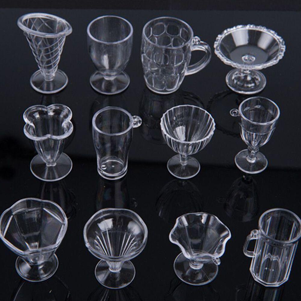 YIYU Set 12 Dụng Cụ Ăn Uống Trong Suốt Cho Nhà Búp Bê