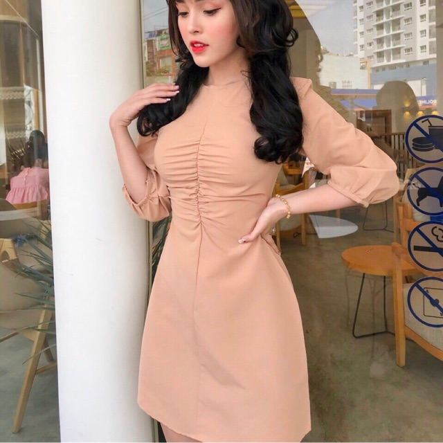 Đầm body nhún thun
