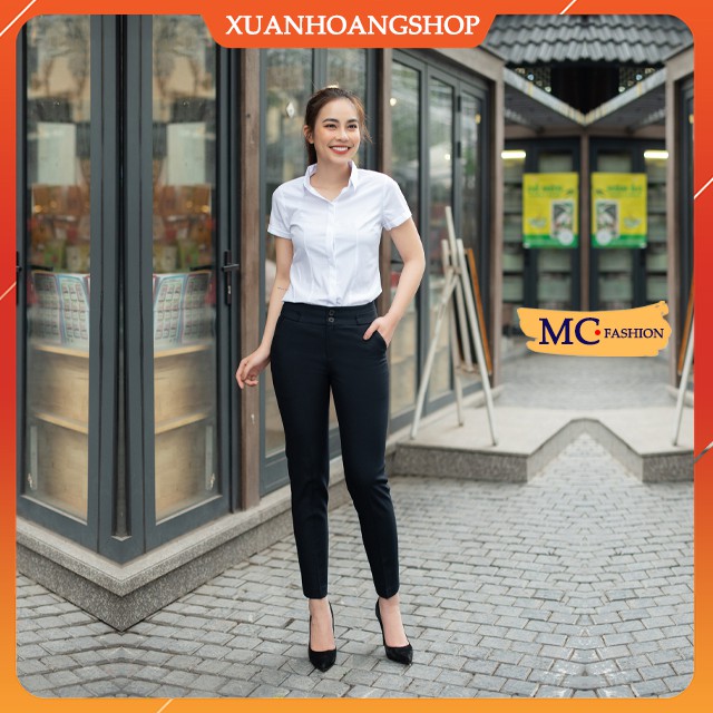 Quần Tây Nữ Công Sở Mc Fashion, Ống Côn, Lưng Cao, Dáng Âu, Màu Đen Q0248-Xanh Tím Than | BigBuy360 - bigbuy360.vn