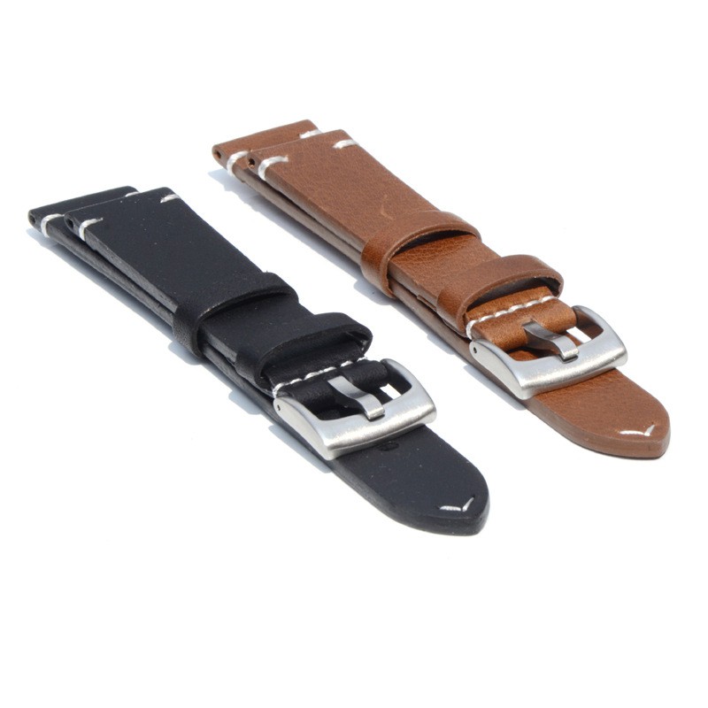 Dây đồng hồ da bò thật 2 mặt kiểu minimalist TIK017