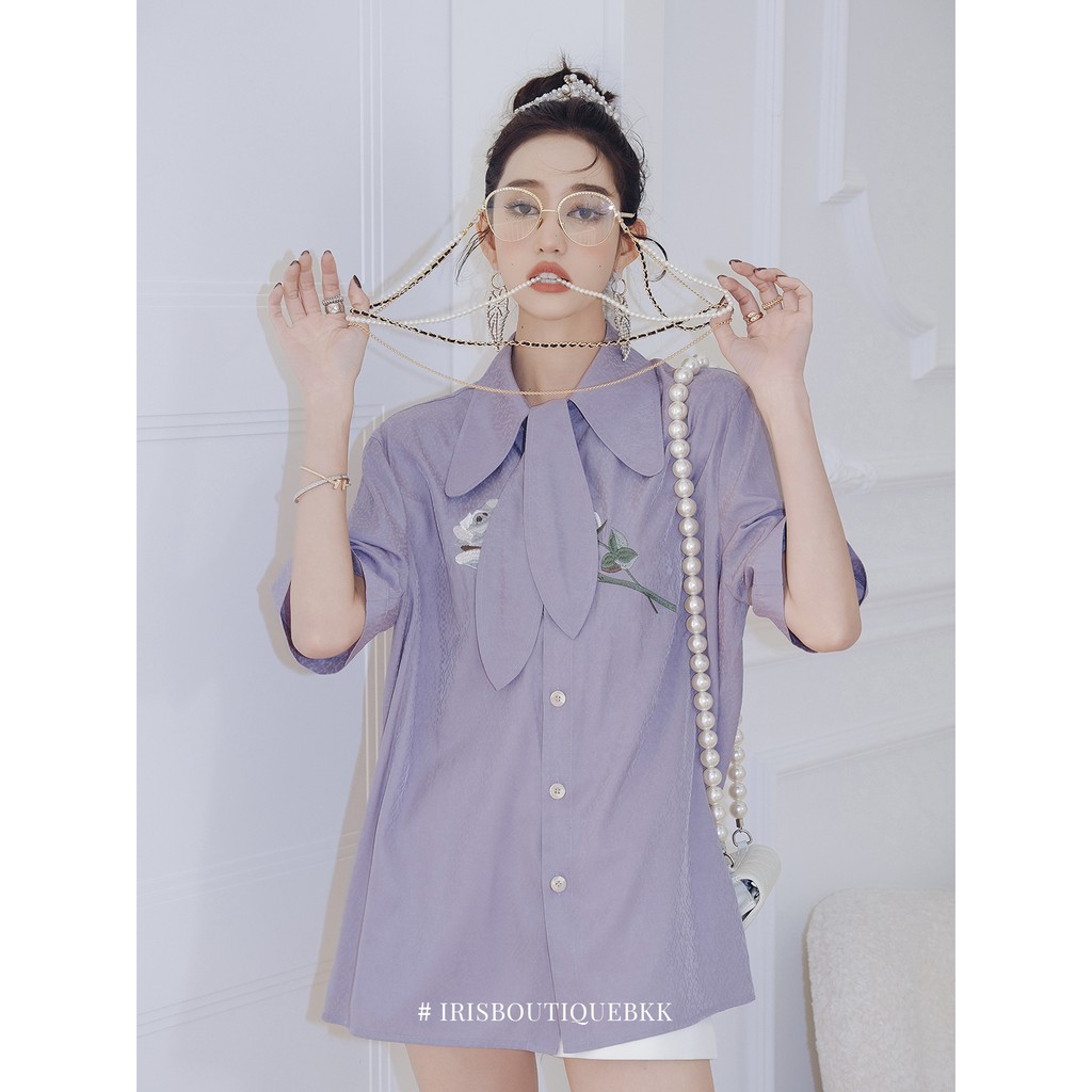 Iris Boutique IS137 22/SS lavender shirt - Áo sơ mi