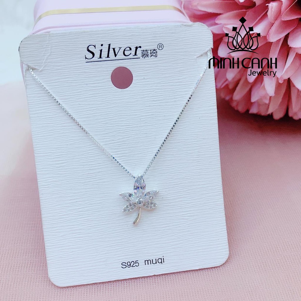 Dây Chuyền Bạc Lá Phong Đính Đá - Minh Canh Jewelry