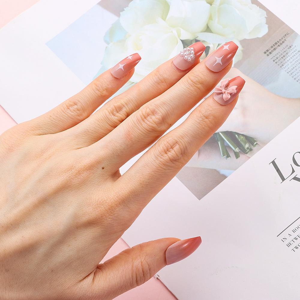 Hộp 24 Móng Tay Giả Che Phủ Toàn Diện Phong Cách Pháp MIHAN1