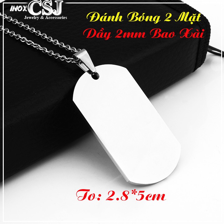 Sỉ Mặt Thẻ Bài Inox Cao Cấp Không Đen Không Gỉ (Không Dây)
