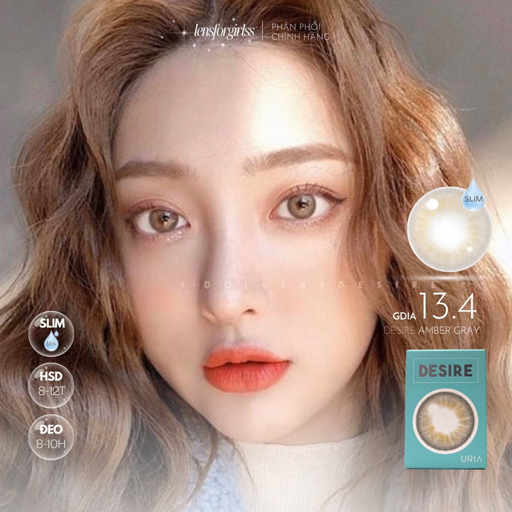 Kính áp tròng DESIRE AMBER GRAY chính hãng IDOL LENS | HSD 8-12 tháng | Lens cận