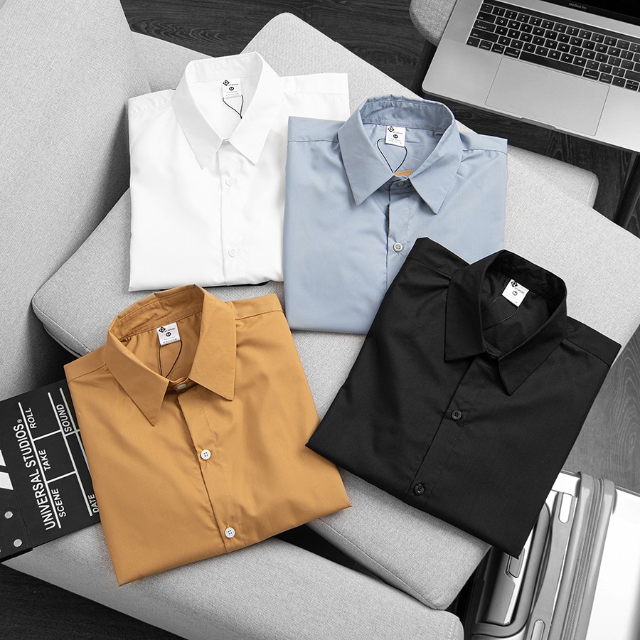 Áo Sơ Mi Nam Tay Ngắn  form Rộng Vải Kate Thoáng Mát QTSM02 | BigBuy360 - bigbuy360.vn