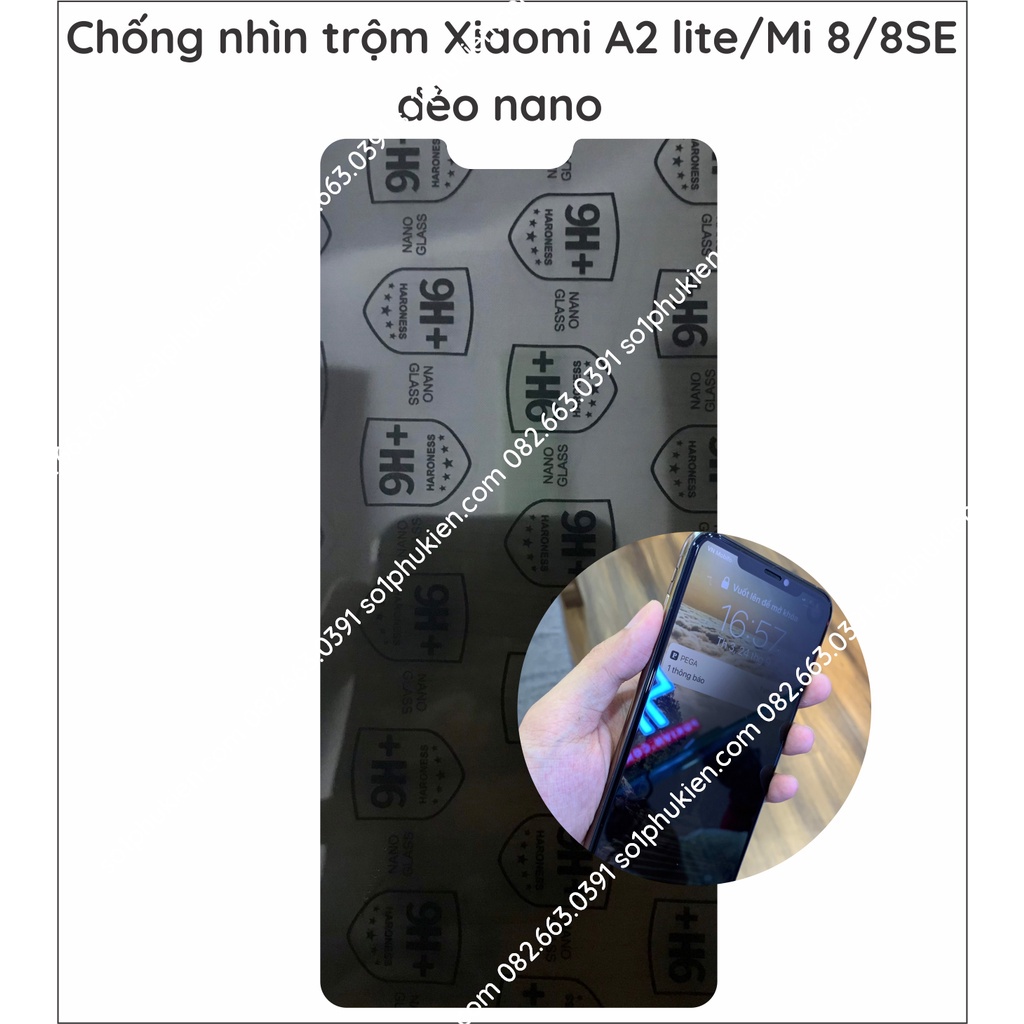 Dán cường lực chống nhìn trộm Xiaomi Mi A1 / 5X / A2 lite / 6x / a3 / 8 / 8 se / 4 / 5s / 5s plus dẻo nano