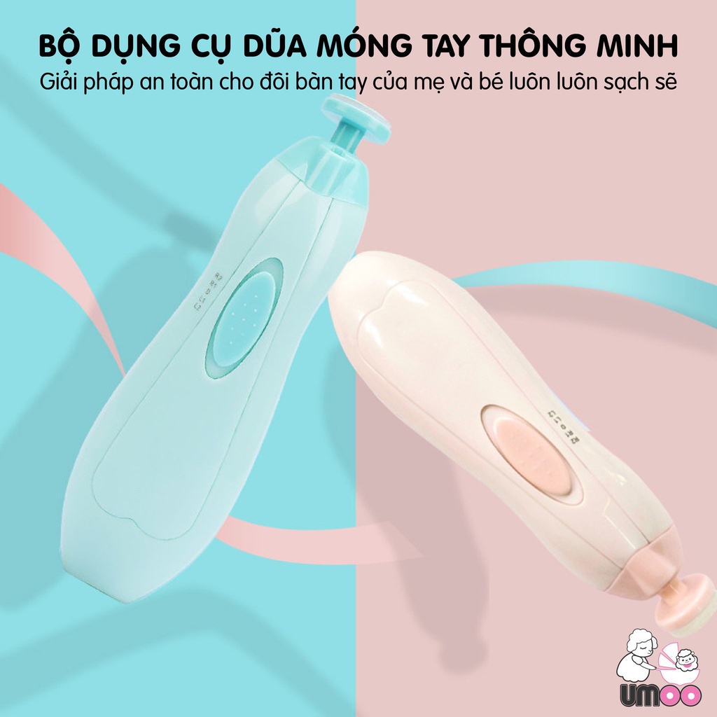 Bộ Máy Mài Móng Cắt Dũa Bấm Móng Tay Cho Em Bé Trẻ Sơ Sinh Umoo Trimmer