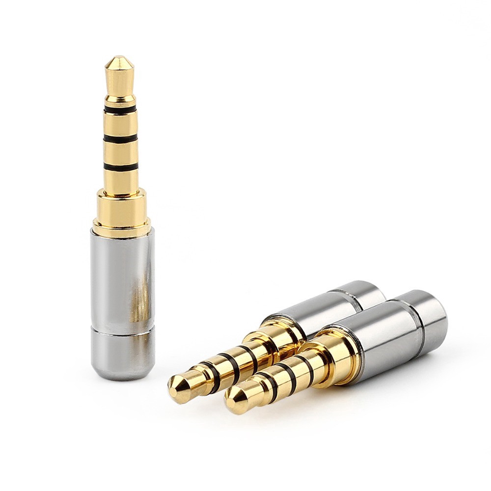 Jack Cắm Tai Nghe 3.5 mm 1/8'' Stereo 2/3/4 Cực Mạ Vàng