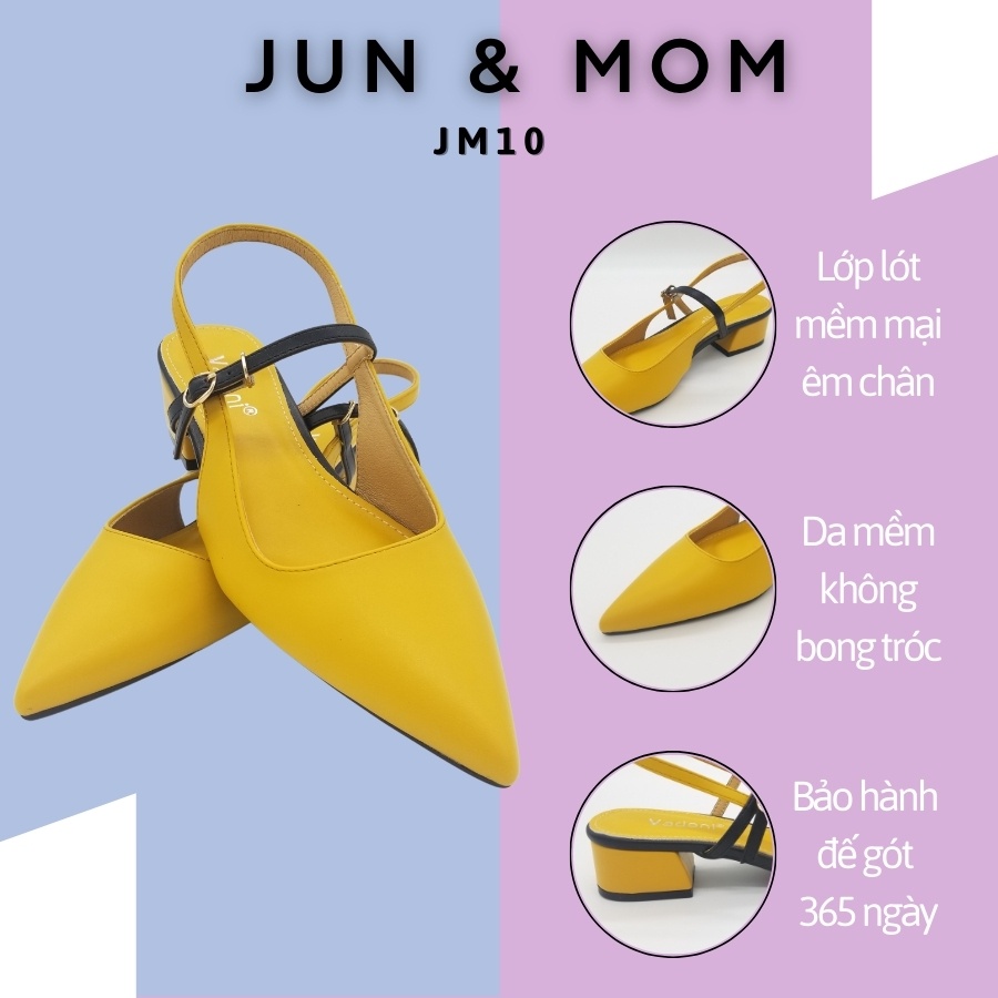 Giày cao gót Jun&Mom gót cao 3p mũi nhọn, kiểu quai nhẹ nhẹ_JM10