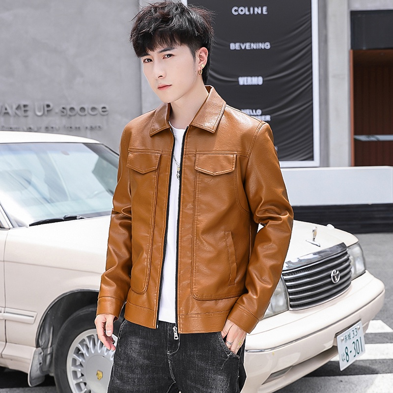 Áo khoác bomber chất liệu da thời trang nam tính