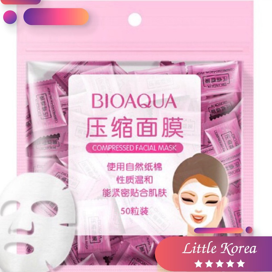 【100Pcs/lot 】BIOAQUA Compression Face Mask Whitening Anti Acne Natural Skin Care DIY Masks