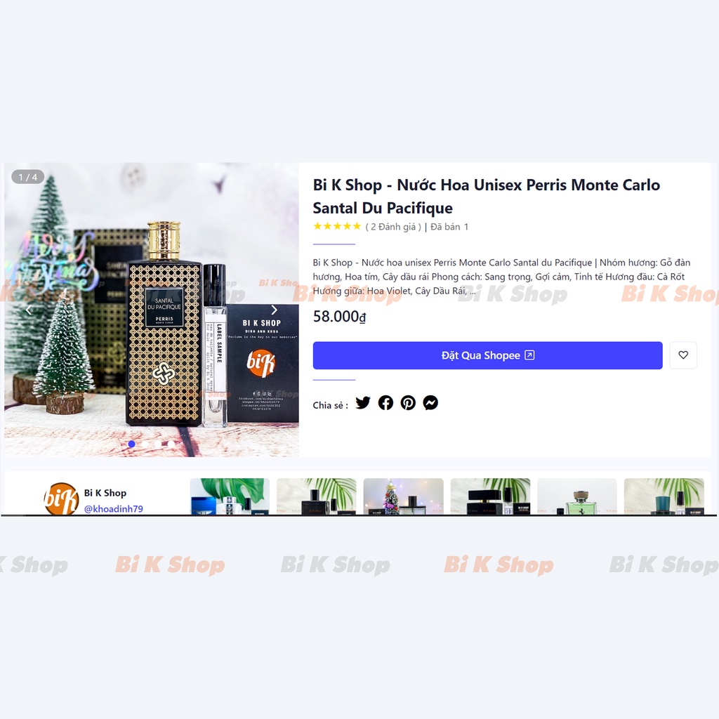 Bi K Shop - Nước hoa Perris Monte Carlo Santal Du Pacifique