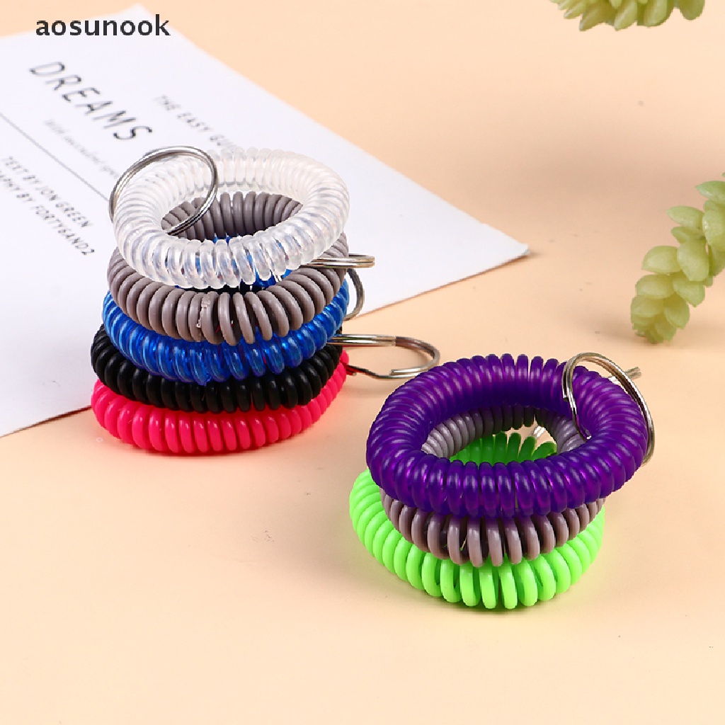 Aosunook Set 10 Vòng Đeo Cổ Tay Có Thể Kéo Dài Để Đựng Chìa Khóa Khi Tập Gym / Thể Thao Ngoài