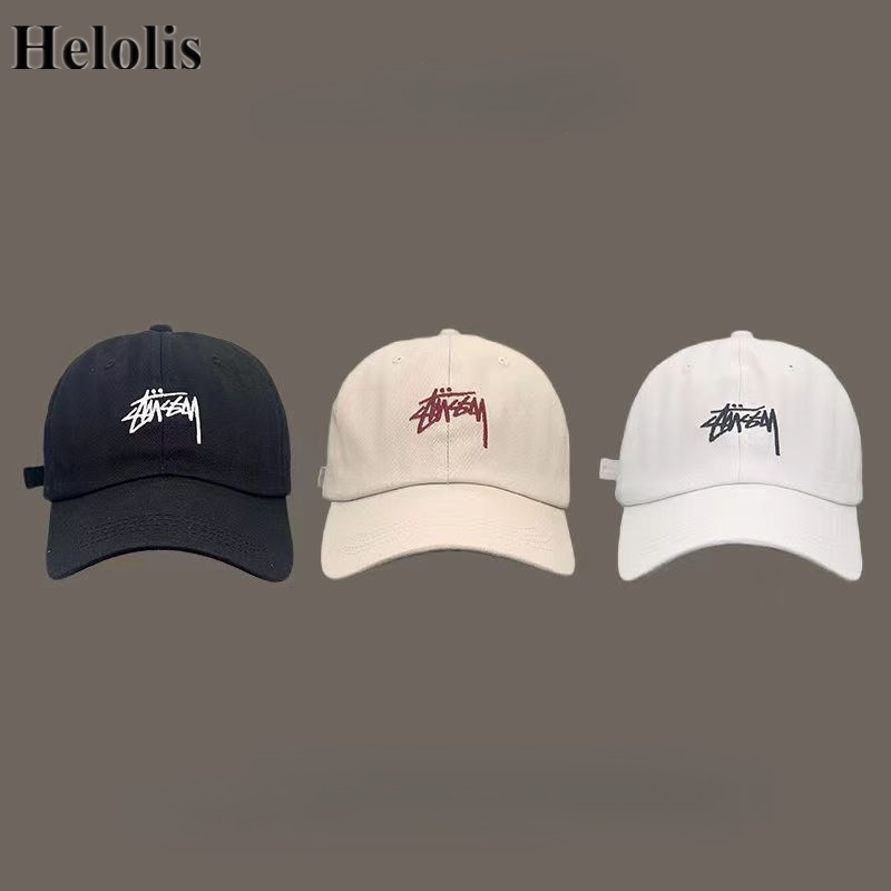 Mũ lưỡi trai HELOLIS mềm mại thêu họa tiết chữ cái thời trang dành cho cặp đôi