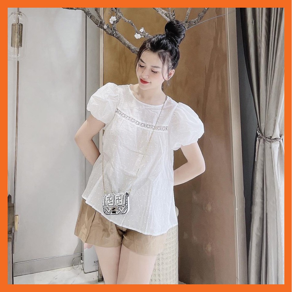[MÃ FAAH123 GIẢM 10% TỐI ĐA 5K CHO ĐƠN 139K] Set babydoll nữ bánh bèo MADELA tay ngắn vai bồng, bộ mặc nhà cực dễ thương