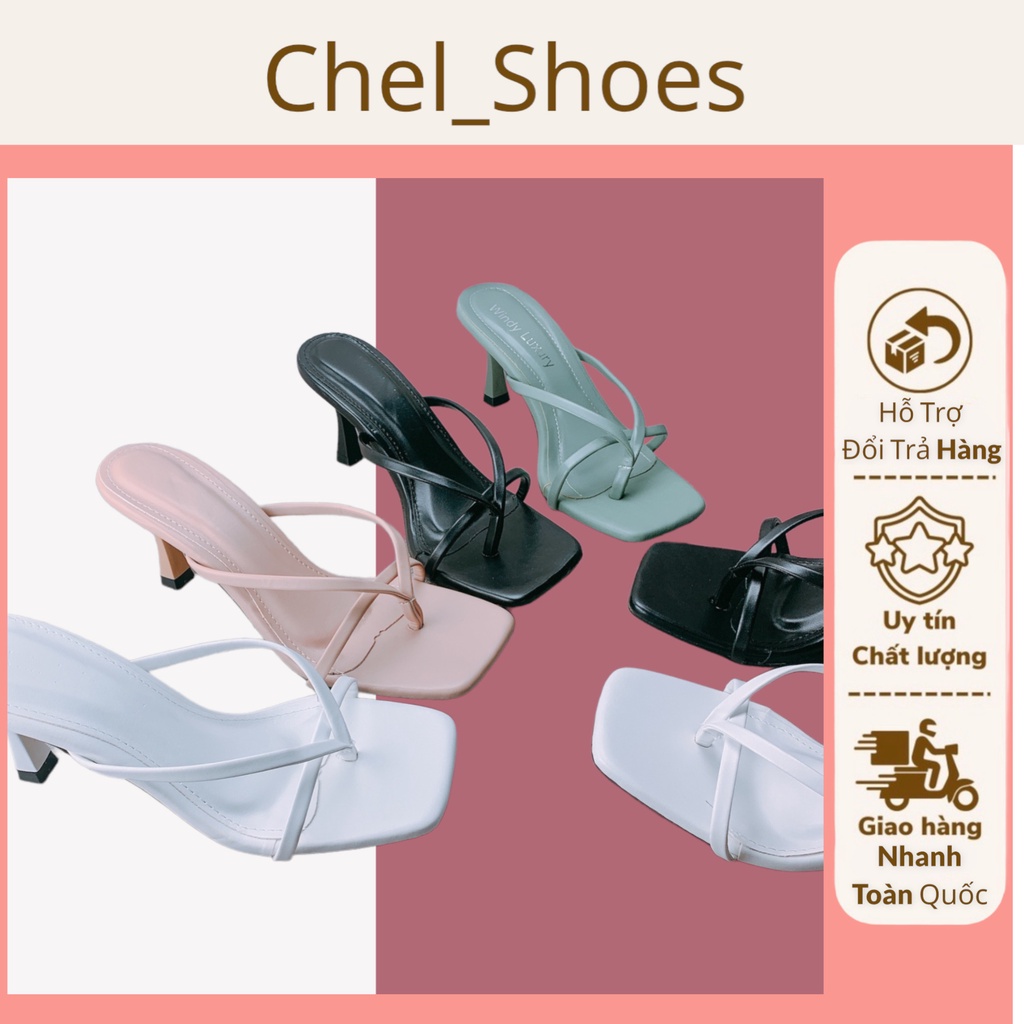 Guốc sandal sỏ ngón gót nhọn 7cm hàng đẹp - V2