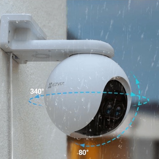 Camera ngoài trời ezviz c8pf, kết nối wifi, xoay 360 độ, 2 ống kính AI, zoom 8x, chế độ 2 màn hình, chống nước ip66